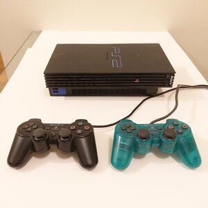 Sony PlayStation 2 PS2 Fat Console Cables 2 Controllers Game and Memory Card